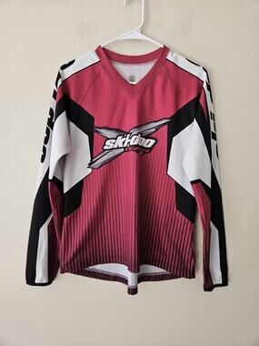 Ski-Doo Team Jersey Shirt Top Long Sleeve Pullover Red Medium